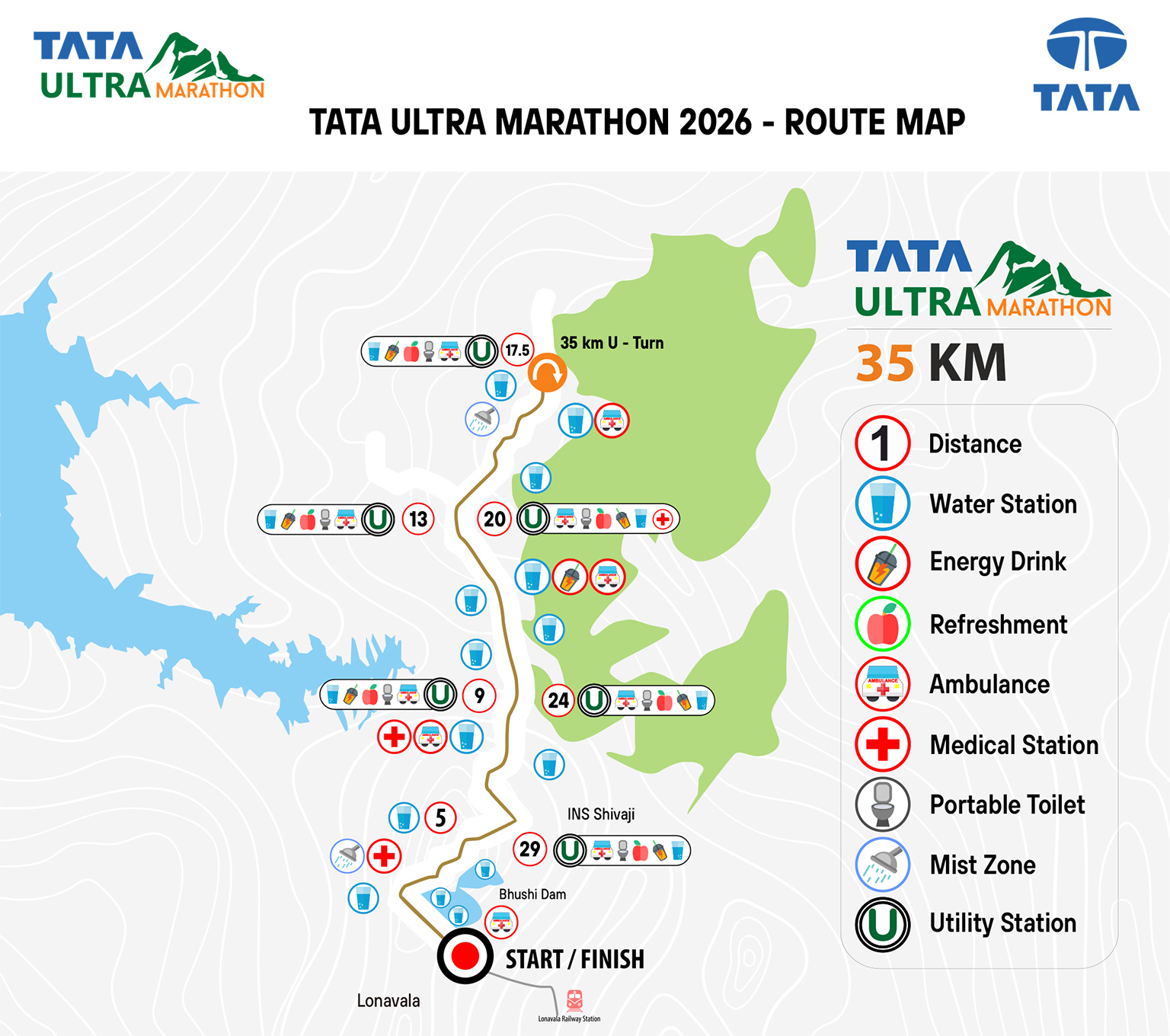 TATA Ultra Marathon Route Map 35KM